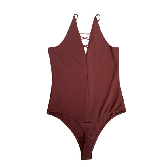 Express Burgundy Bodysuit - Picture 2 of 5